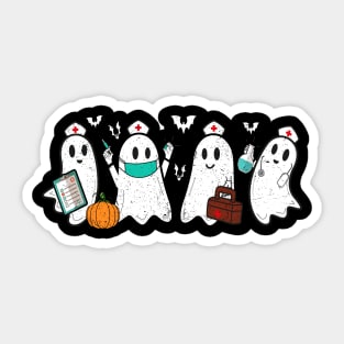 Ghost Nurses Halloween Gifts Funny Costume Halloween Nurses Sticker